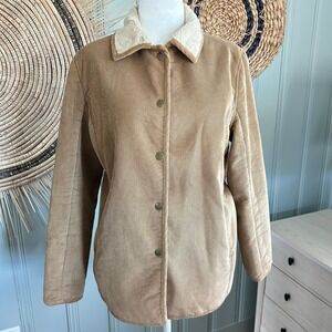 Jack Murphy Outdoor Corduroy Jacket Sherpa Collar Soft Liner Women's Size 14
